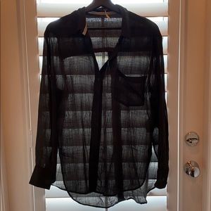 Free People Side Slip Button Down Top